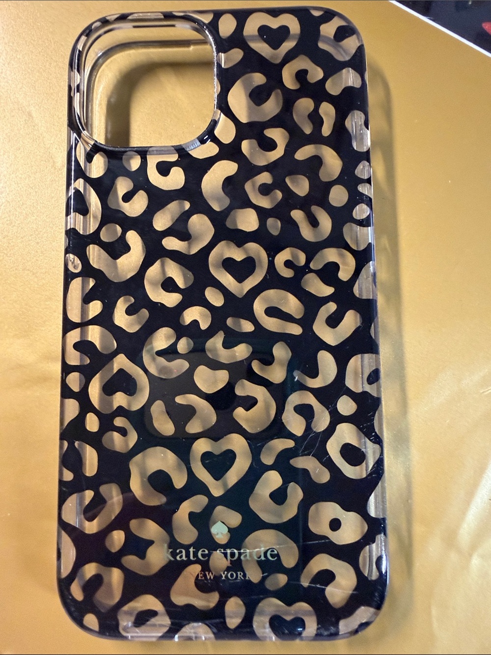 kate spade Black and Gold Heart Leopard iPhone Case